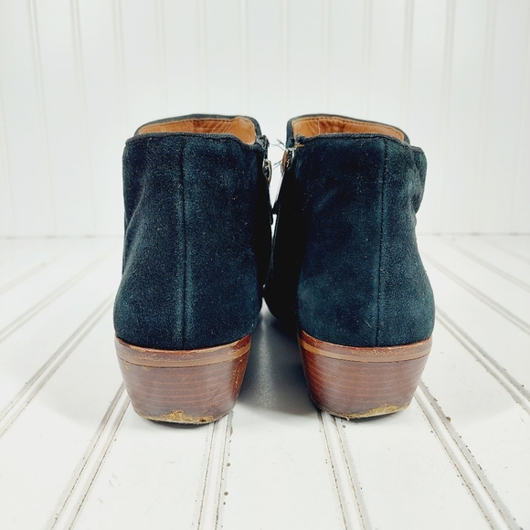 Sam Edelman Petty Chelsea Zip Up Black Suede Ankle Booties H918 - Picture 6 of 13